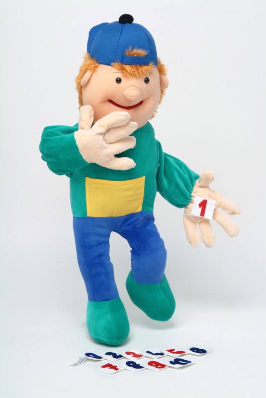 Handvertelpop Jake met cijfers - Afbeelding 2