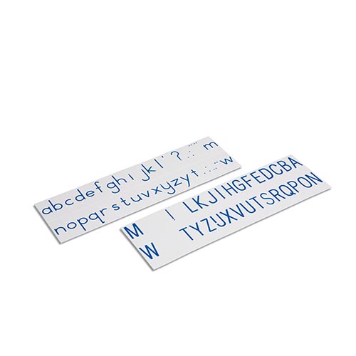 Stempelletters | Blokschrift, blauw