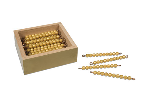 Gouden materiaal onderdelen | Kistje met 45 gouden 10-staafjes | Losse kralen | Kunststof