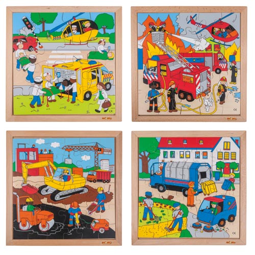 Puzzelserie actie | Educo | Set à 4 puzzels