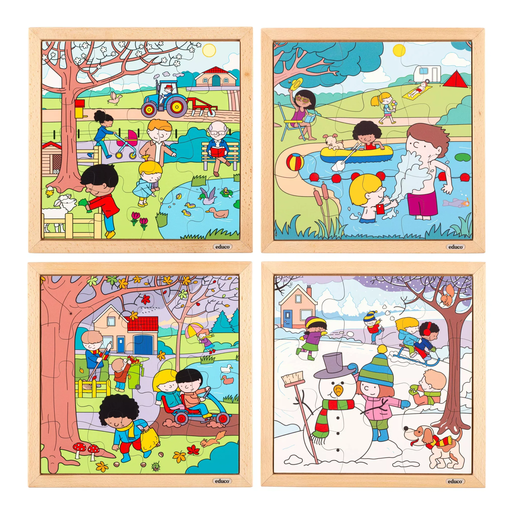 Puzzelserie seizoenen serie 1 | Educo | Set à 4 puzzels