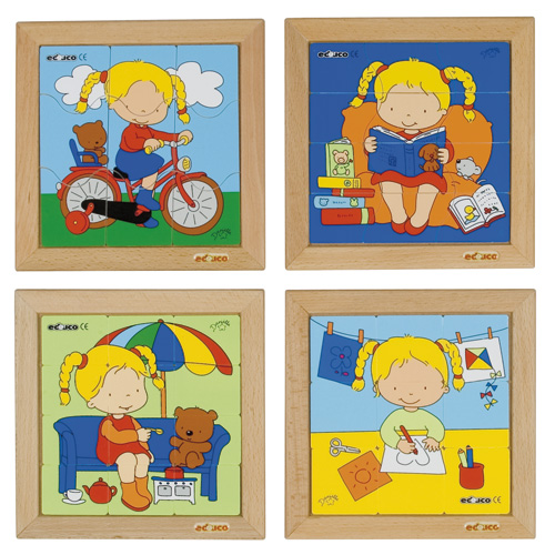 Puzzelserie Meisje | 4 delig