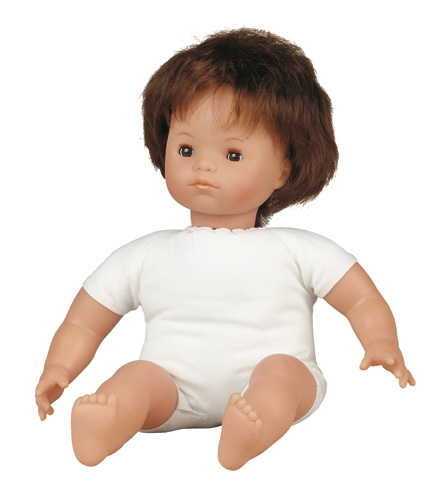Pop met haar | Zacht lijf | Jongen Europees | 40 cm