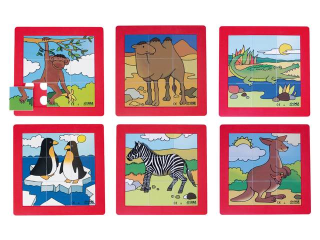 Puzzelserie dierentuindieren | set van 6 stuks
