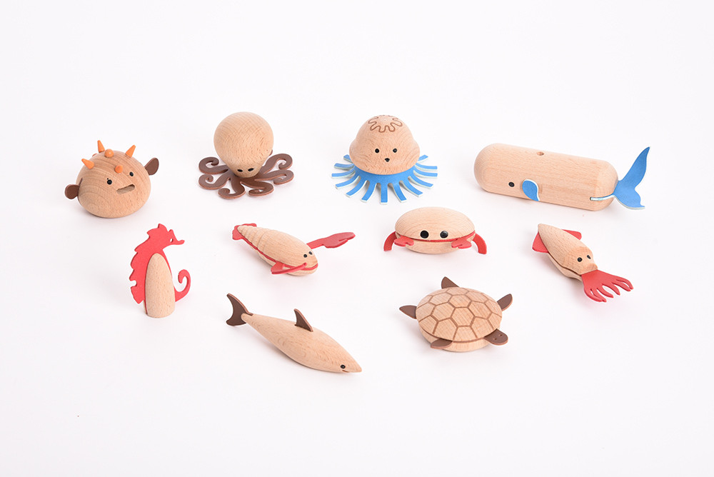 Houten zeedieren