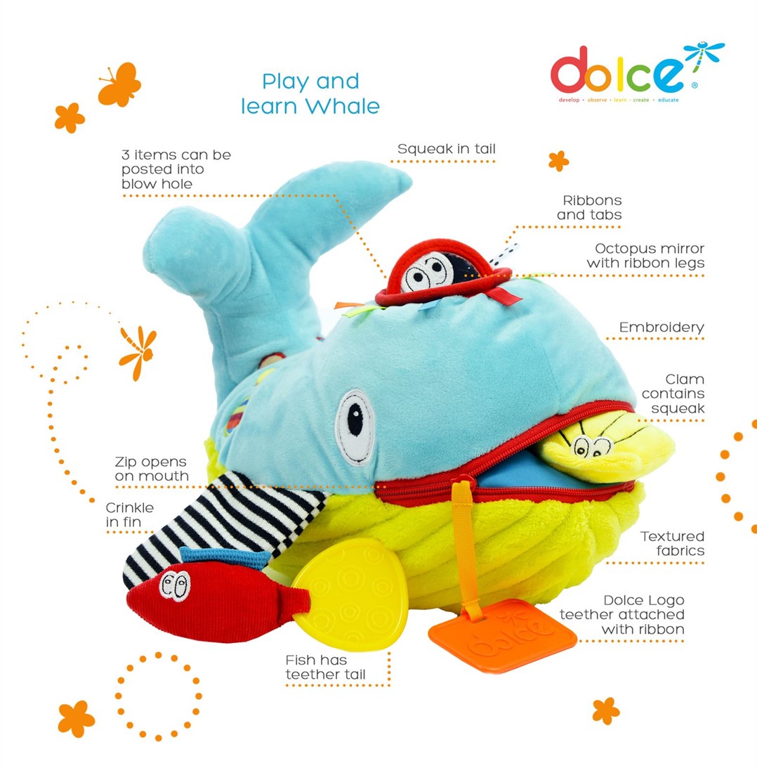 activiteitenknuffel walvis Wallie - 21 cm - Afbeelding 2