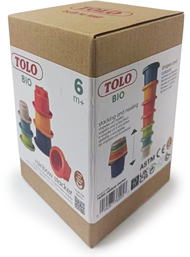 Bio Speelgoed Stapelbekers Regenboog 7 stuks - Afbeelding 2