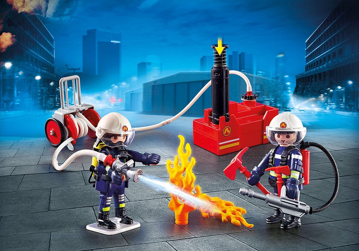 Playmobil 9468 City Action Brandweer team met waterpomp - Afbeelding 3