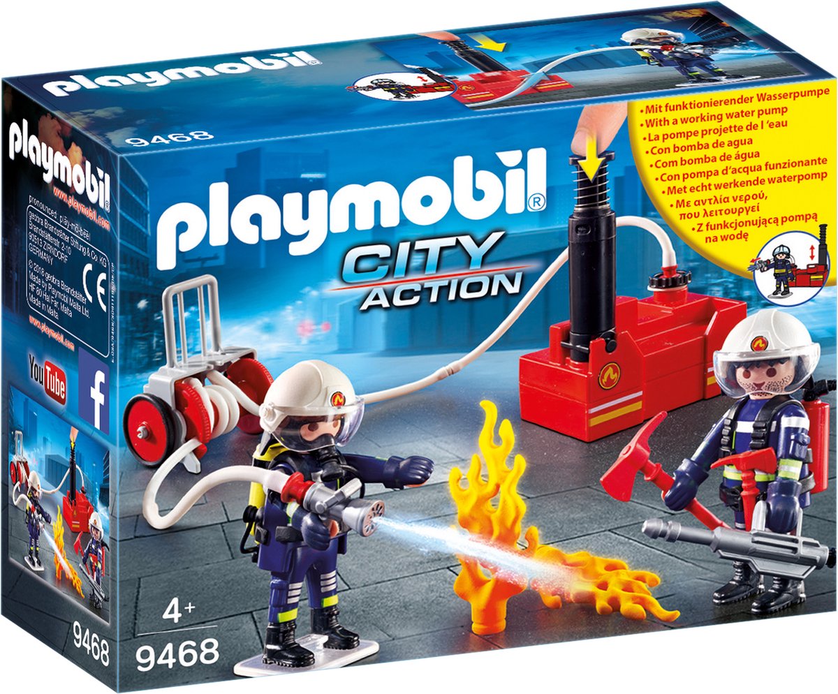 Playmobil 9468 City Action Brandweer team met waterpomp