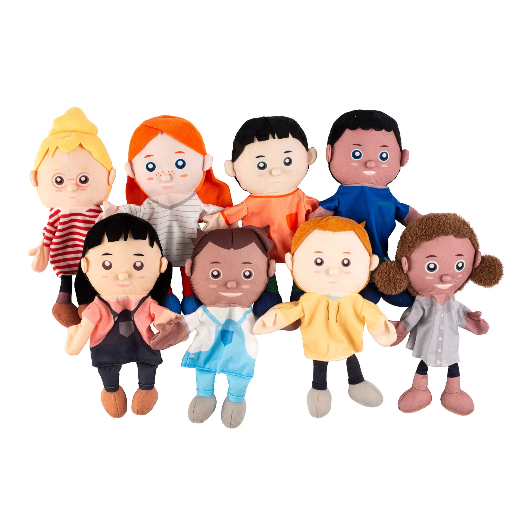 Poppenkast handpoppen | set van 8 stuks