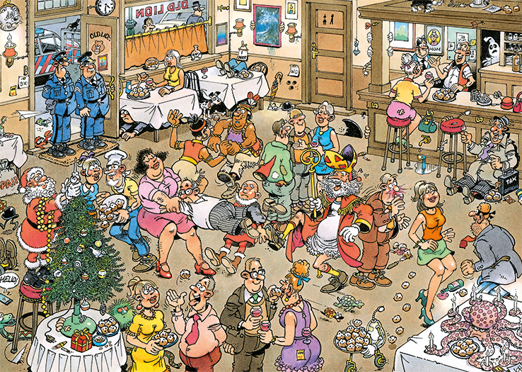 Puzzel Jan van Haasteren : Op het nieuwe jaar! (500 stukjes) - Afbeelding 2